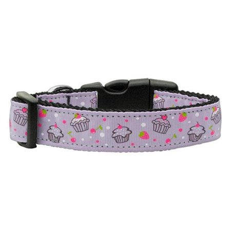 UNCONDITIONAL LOVE Cupcakes Nylon Ribbon Collar Purple Medium UN749621